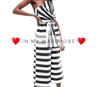 Black and White Stripe Jumpsuit